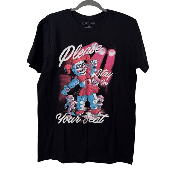 Five Nights at Freddy's Sister Location Please Stay In Your Seat T-Shirt Large - Picture 1 of 4